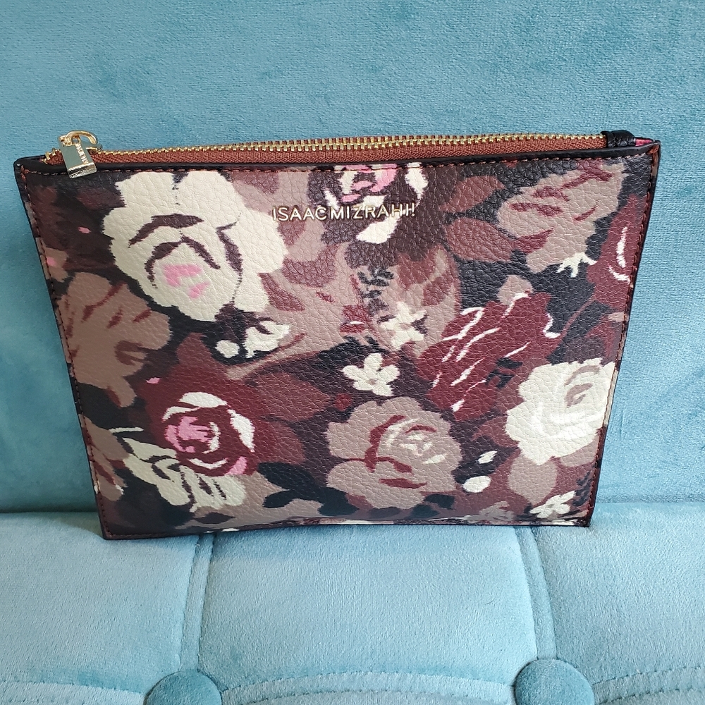 ISAAC MIZRAHI NEW YORK - Moody Rose Floral - Flat Clutch / Cosmetic Bag